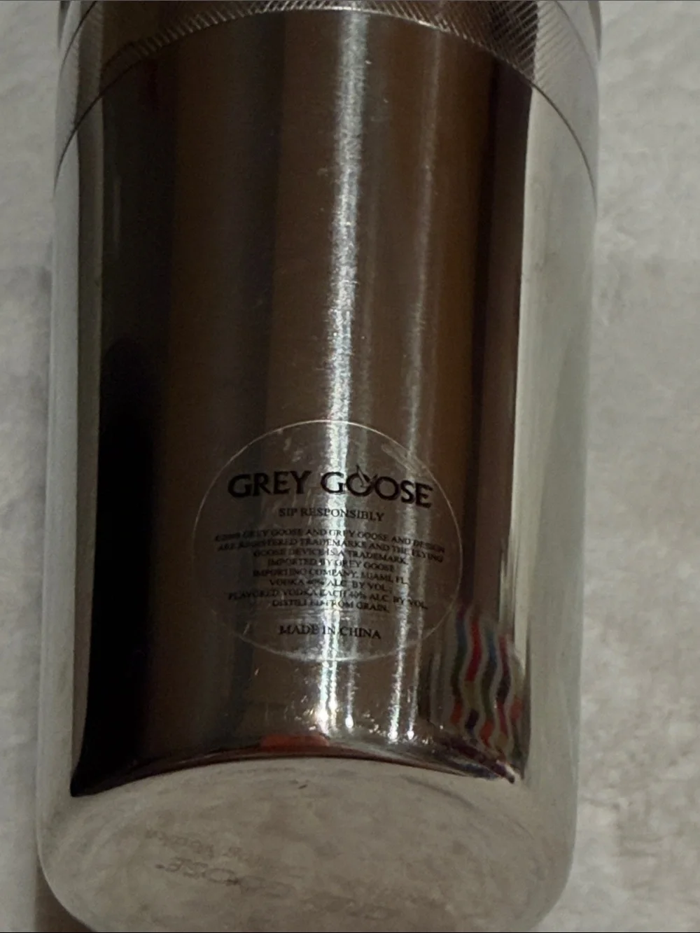 Stainless Steel Cocktail Shaker - Silver Grey Goose